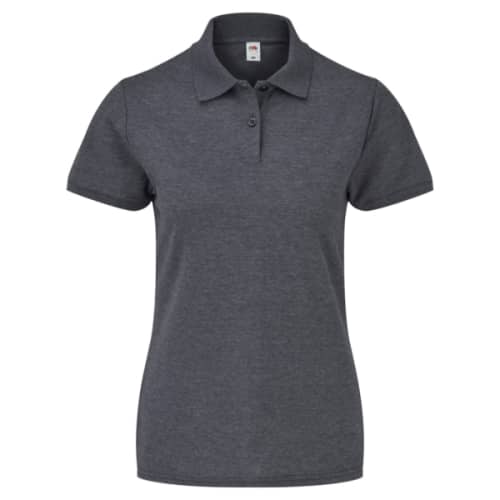 Promotional Fruit of the Loom Lady Fit Polo Shirts in Dark Heather Grey from Total Merchandise