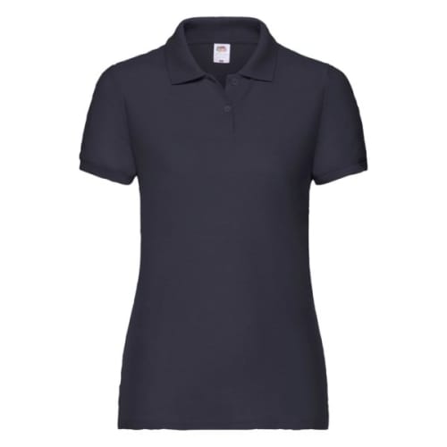 Customised Fruit of the Loom Lady Fit Polo Shirts in Deep Navy from Total Merchandise