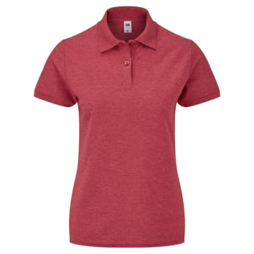 Promotional Fruit of the Loom Lady Fit Polo Shirts in Heather Red from Total Merchandise