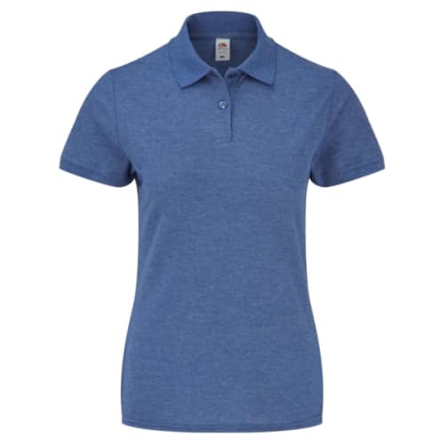 Branded Fruit of the Loom Lady Fit Polo Shirts in Heather Royal from Total Merchandise