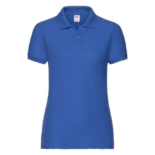 Promotional Fruit of the Loom Lady Fit Polo Shirts in Royal Blue from Total Merchandise