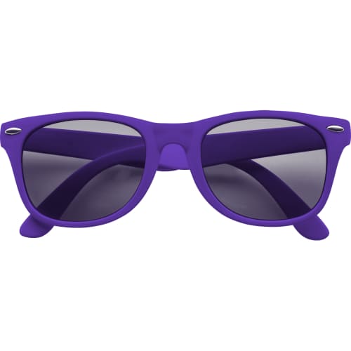 Logo branded Sunglasses in purple available from Total Merchandise