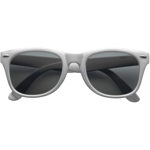 Company logo printed Sunglasses in silver available from Total Merchandise