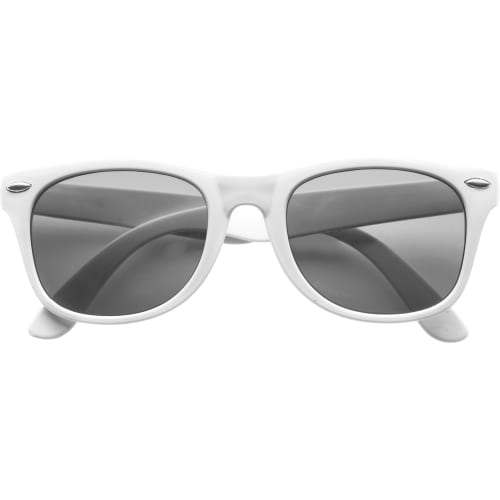 Company logo branded Sunglasses in white available from Total Merchandise