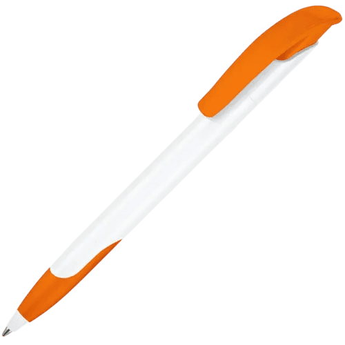 Branded Challenger Soft Ballpen in White/Orange from Total Merchandise