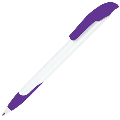 Branded Challenger Soft Ballpen in White/Purple from Total Merchandise