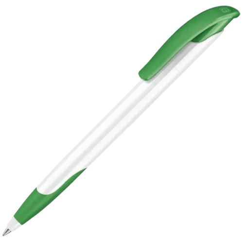 Branded Challenger Soft Ballpen in White/Vivid Green from Total Merchandise