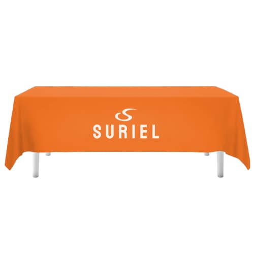 Rectangular Polyester Tablecloths in Tango Orange