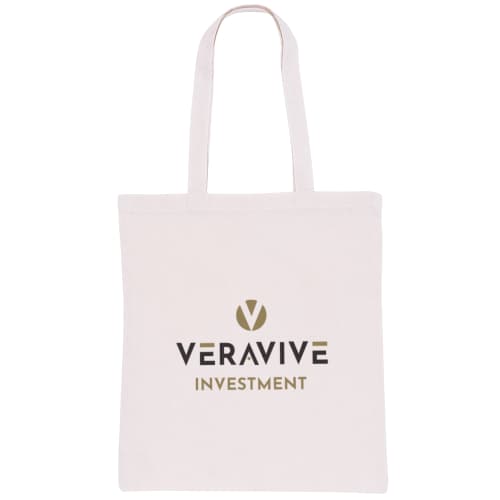Express UK Printed Cotton Tote Bags in Natural with a Logo Branded by Total Merchandise