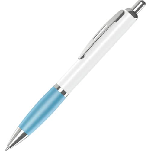 Personalised  Contour 360 Wrap Ballpens in Light Blue Printed with a Design by Total Merchandise