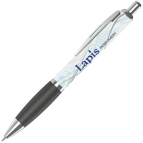 Custom Branded Contour 360 Wrap Ballpens in Black Printed with a Design by Total Merchandise