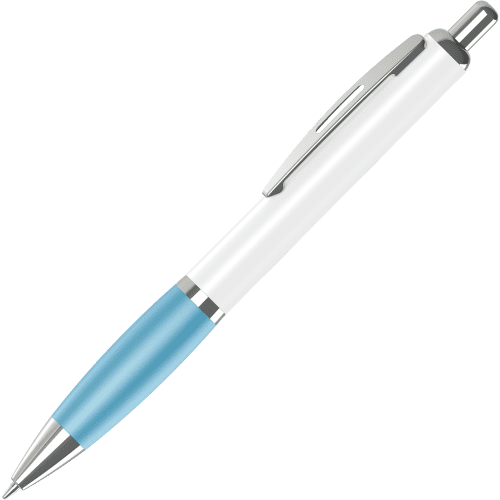 Personalised Contour 360 Wrap Ballpens in Light Blue Printed with a Design by Total Merchandise