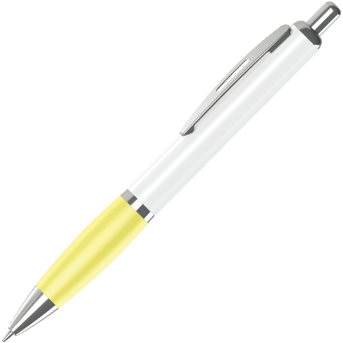 UK Branded Contour 360 Wrap Ballpens in Yellow Printed with a Design by Total Merchandise