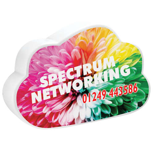 Custom branded Stress Cloud with full colour printing to 1 side