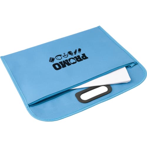 Promotional Polyester Document Bags in light blue from Total Merchandise