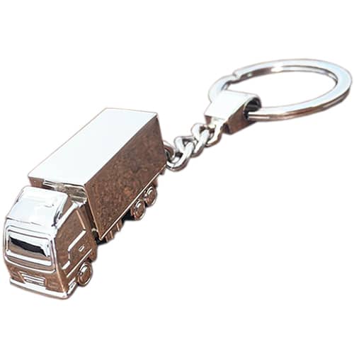 Custom Branded 3D Metal Truck Keyrings in Silver from Total Merchandise