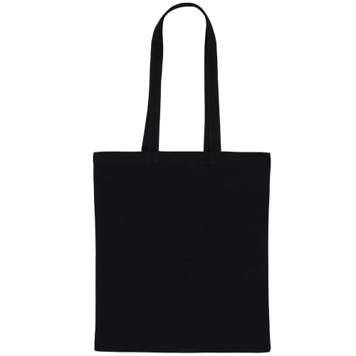 Branded Coloured Cotton Tote Bags in Black from Total Merchandise