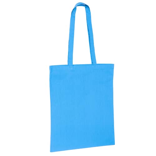 Branded cotton shopping bags in light blue from Total Merchandise