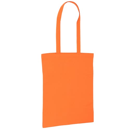 Branded reusable cotton shopping bags in orange from Total Merchandise