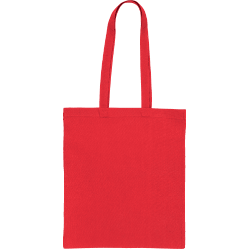 Custom printed Coloured Cotton Tote Bags in red from Total Merchandise