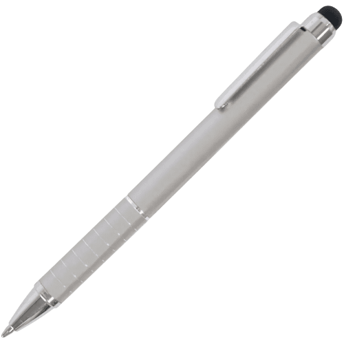 Soft Stylus Metal Ballpens in Silver/Black