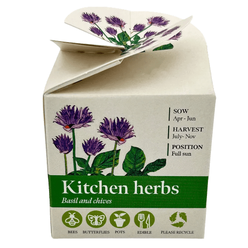 Custom Printed Tiny Terracotta Cubes with Kitchen Herbs with a Company Logo from Total Merchandise