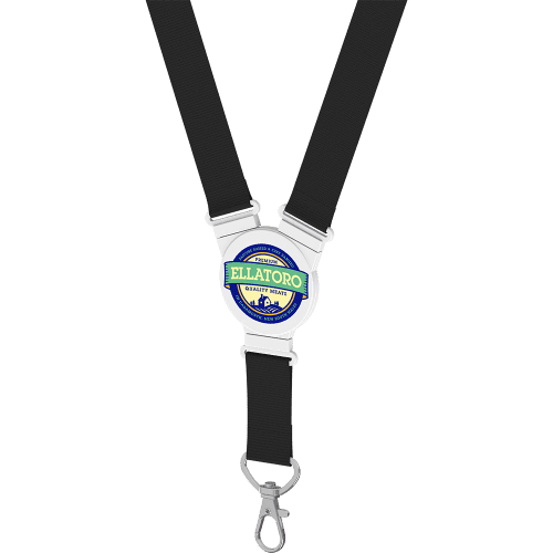 Round Snap Lanyards in Black