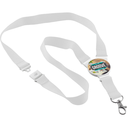 Oval Snap Lanyards in White