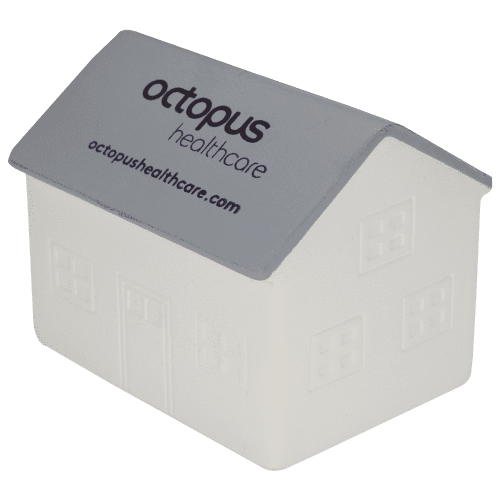 Branded Stress House for with a logo printed to 1 side from Total Merchandise