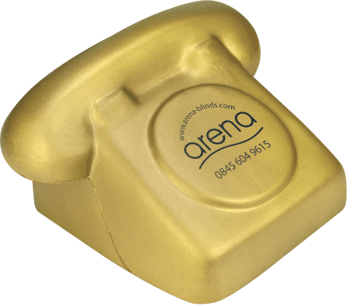 Custom printed Stress Telephone in gold from Total Merchandise