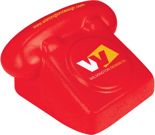 Promotional personalised Stress Telephone in red from Total Merchandise