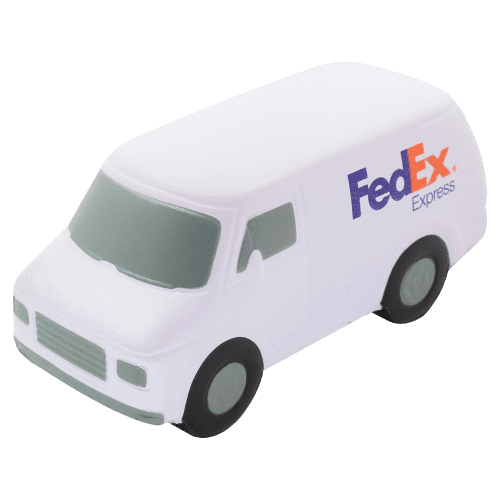 Custom branded Stress Van in off white from Total Merchandise