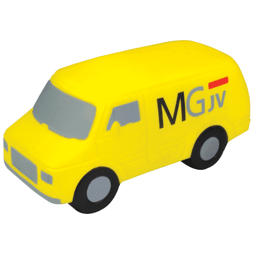 Custom printed Stress Van with company logo on the side from Total Merchandise