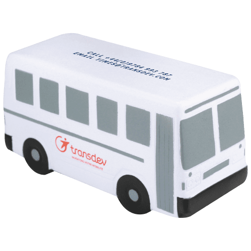 Promotional printed Stress Bus printed to the roof and sides from Total Merchandise