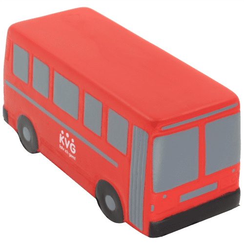 Promotional branded Stress Bus with a company logo printed on the side from Total Merchandise
