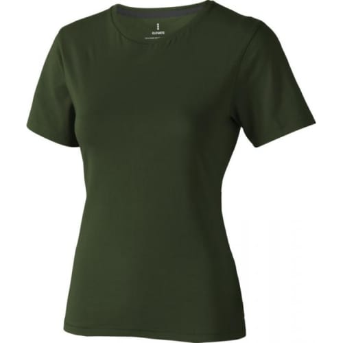 Ladies Cotton T-Shirts in Army Green