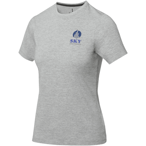 Logo Printed Ladies Cotton T-Shirts in Grey Melange from Total Merchandise