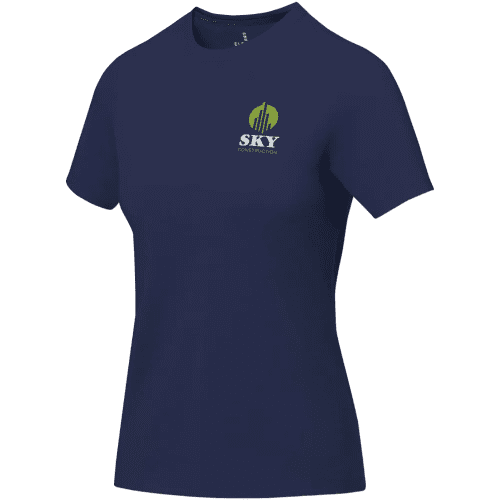 Custom Branded Ladies Cotton T-Shirts in Navy Printed with a Logo by Total Merchandise