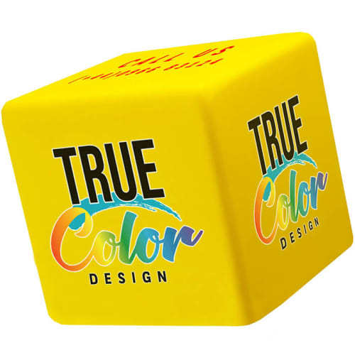 Personalised Stress Cube in yellow from Total Merchandise