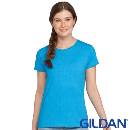 Gildan Ladies Heavy Cotton T-Shirts in Heather Sapphire