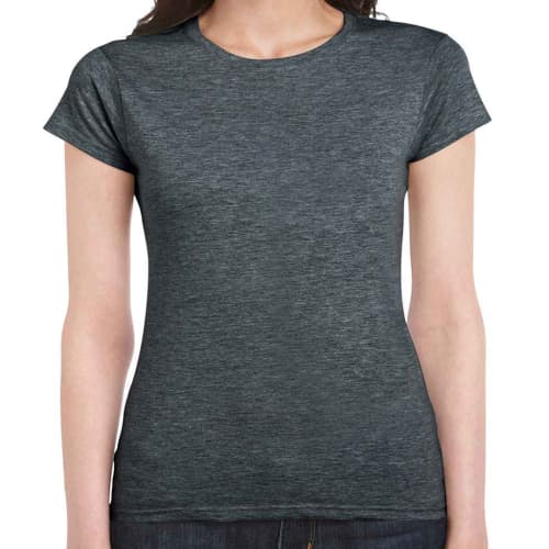 Gildan Ladies Soft Style T-Shirts in Dark Heather Grey