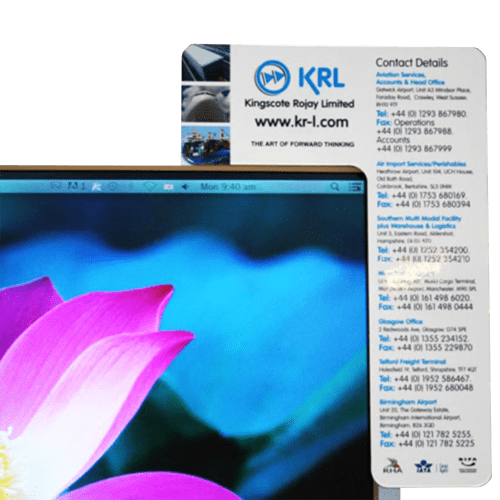 Screen Advertising Cards in White