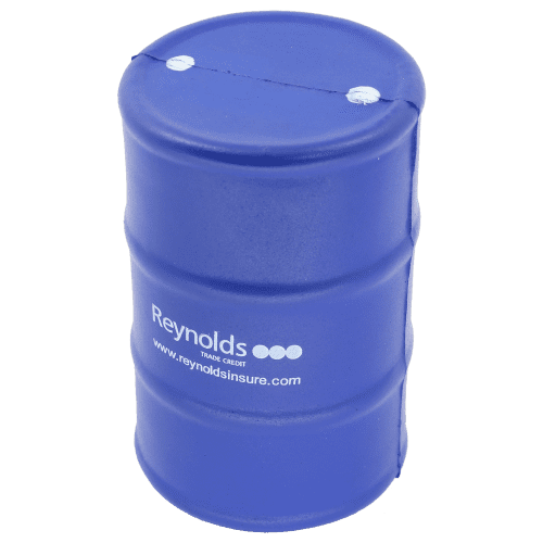 Customised promotional Stress Oil Drum in blue from Total Merchandise