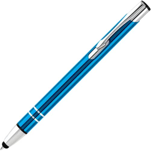 Custom Printed Electra Stylus Ballpens in Blue from Total Merchandise