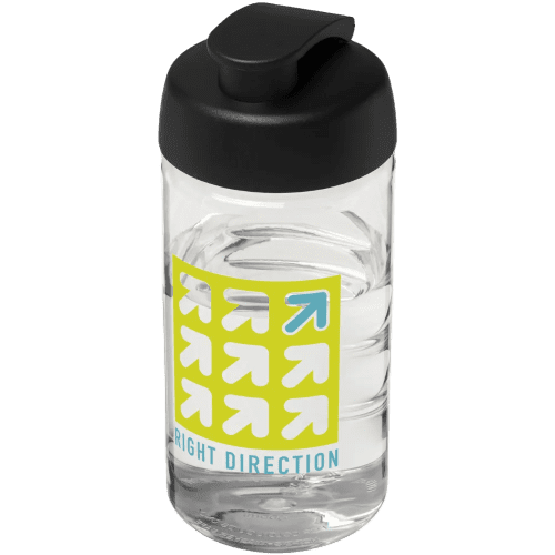 500ml Active Water Bottles in Transparent/Black