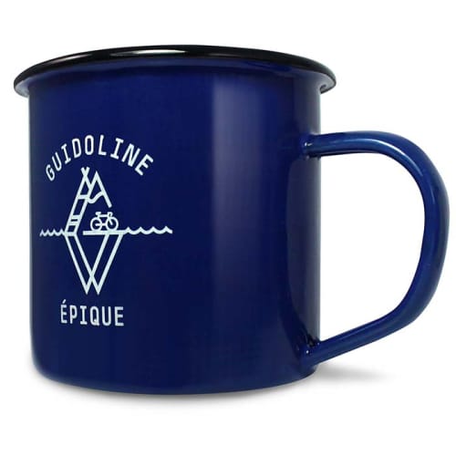 10oz Premium Enamel Mugs in Blue/Black