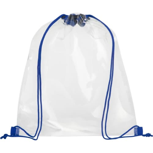 Clear PVC Backpacks in Clear/Royal Blue