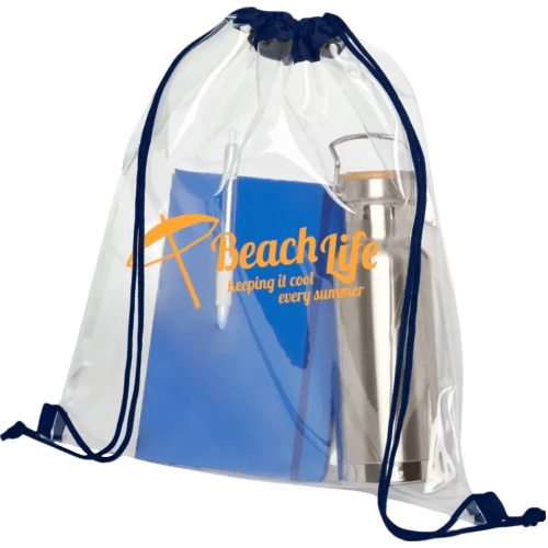 Clear PVC Backpacks in Clear/Navy