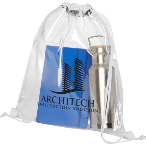 Clear PVC Backpacks in Clear/White