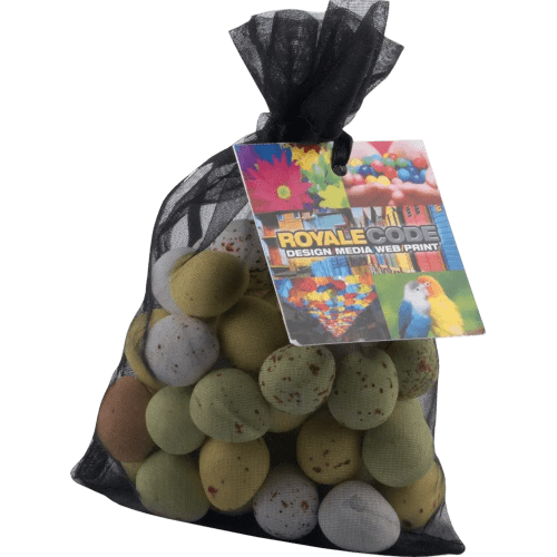 Large Organza Bags with Mini Eggs in Black